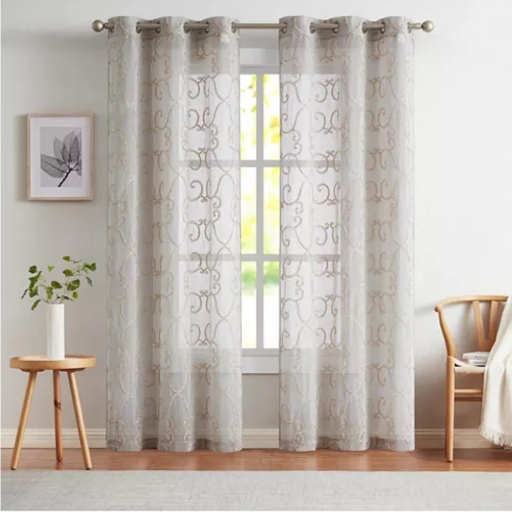 Dainty Home Sophia Sheer Curtains (2)